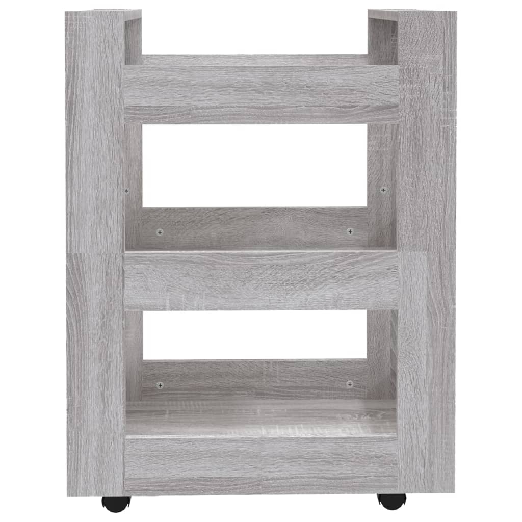 vidaXL Keukentrolley 60x45x80cm bewerkt hout grijs sonoma eikenkleurig - Aashly