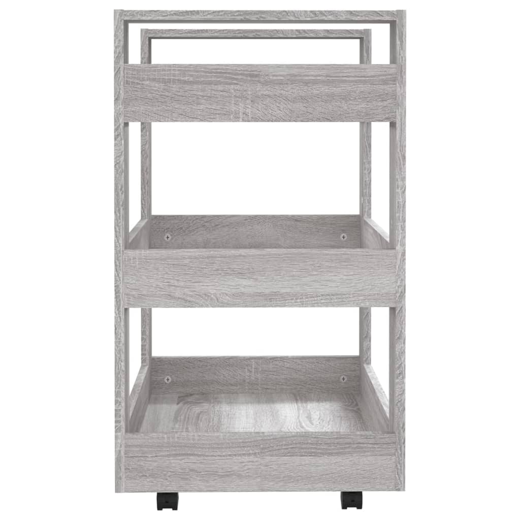 vidaXL Keukentrolley 60x45x80cm bewerkt hout grijs sonoma eikenkleurig - Aashly