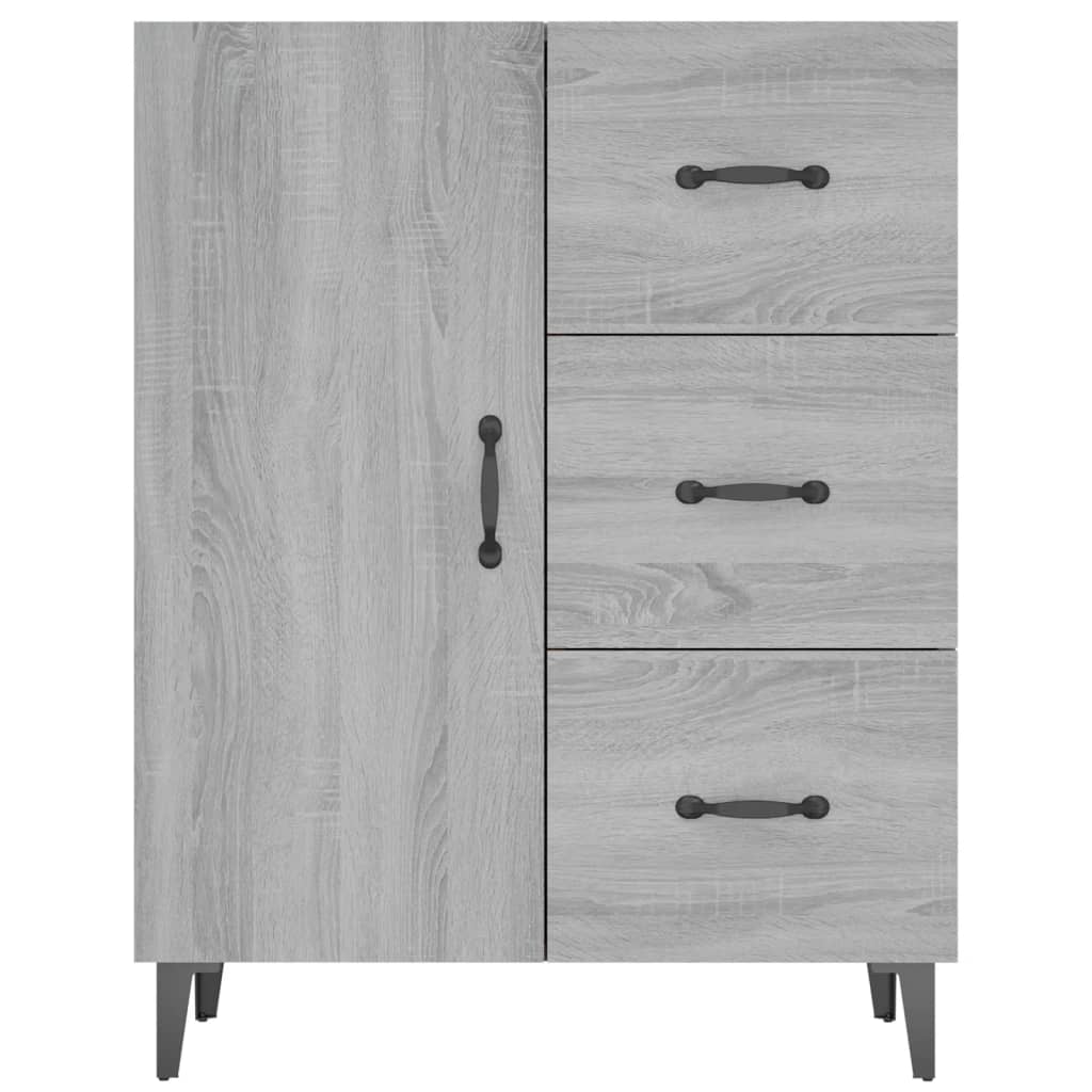 vidaXL Dressoir 69,5x34x90 cm bewerkt hout grijs sonoma eikenkleurig - Aashly