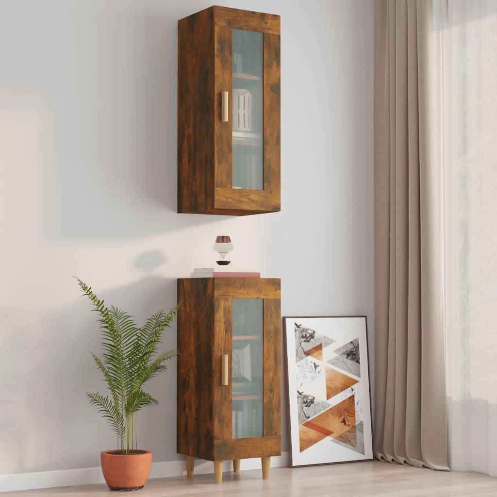 vidaXL Wandkast 34,5x34x90 cm grijs sonoma eikenkleurig - Aashly