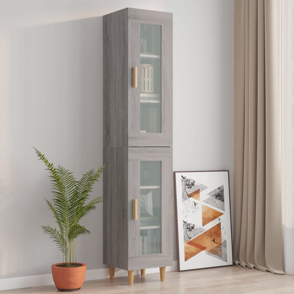vidaXL Wandkast 34,5x34x90 cm grijs sonoma eikenkleurig - Aashly