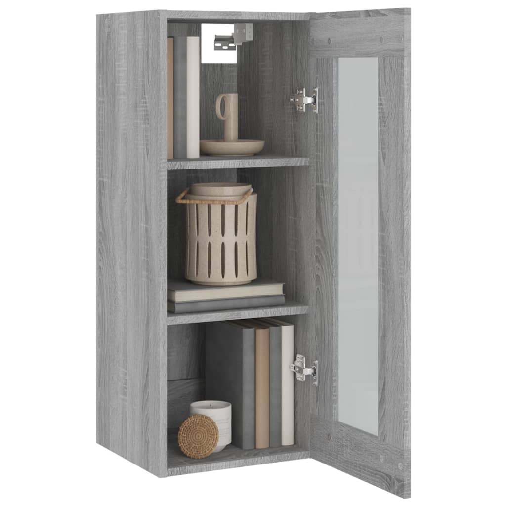 vidaXL Wandkast 34,5x34x90 cm grijs sonoma eikenkleurig - Aashly