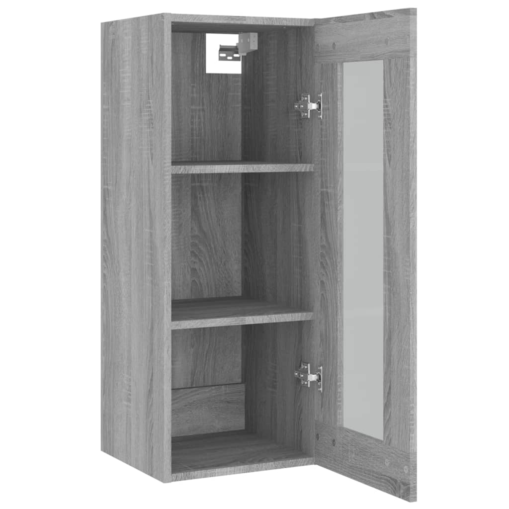 vidaXL Wandkast 34,5x34x90 cm grijs sonoma eikenkleurig - Aashly