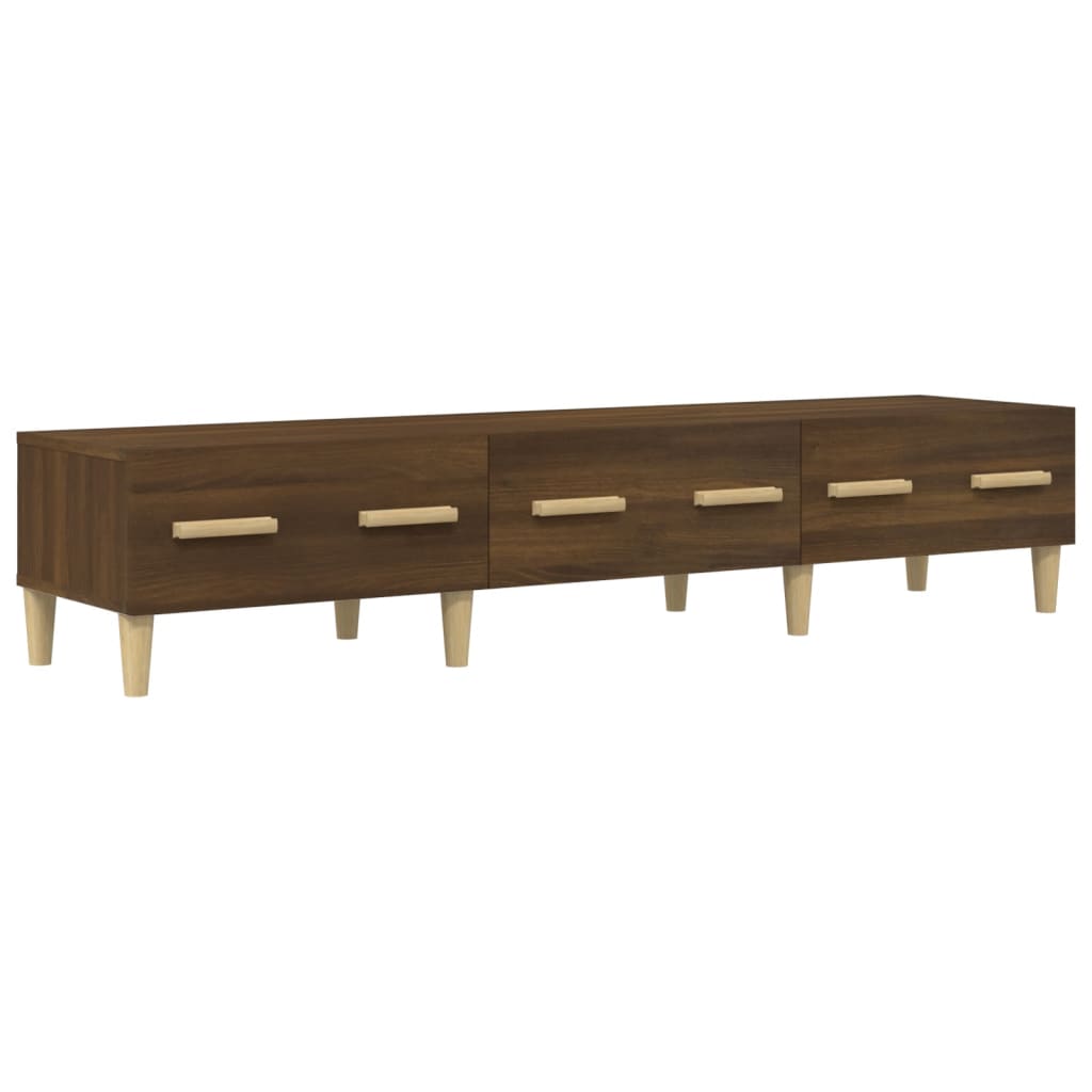 vidaXL Tv-meubel 150x34,5x30 cm bewerkt hout bruin eikenkleur - Aashly