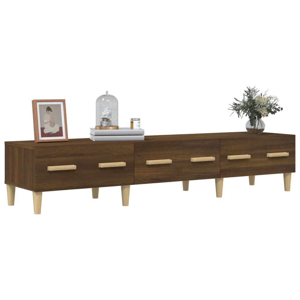 vidaXL Tv-meubel 150x34,5x30 cm bewerkt hout bruin eikenkleur - Aashly