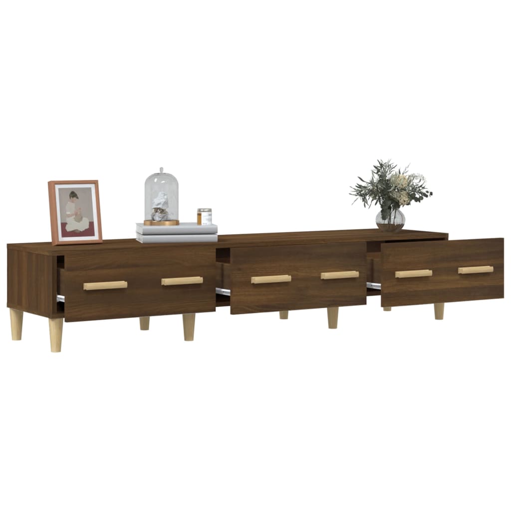 vidaXL Tv-meubel 150x34,5x30 cm bewerkt hout bruin eikenkleur - Aashly