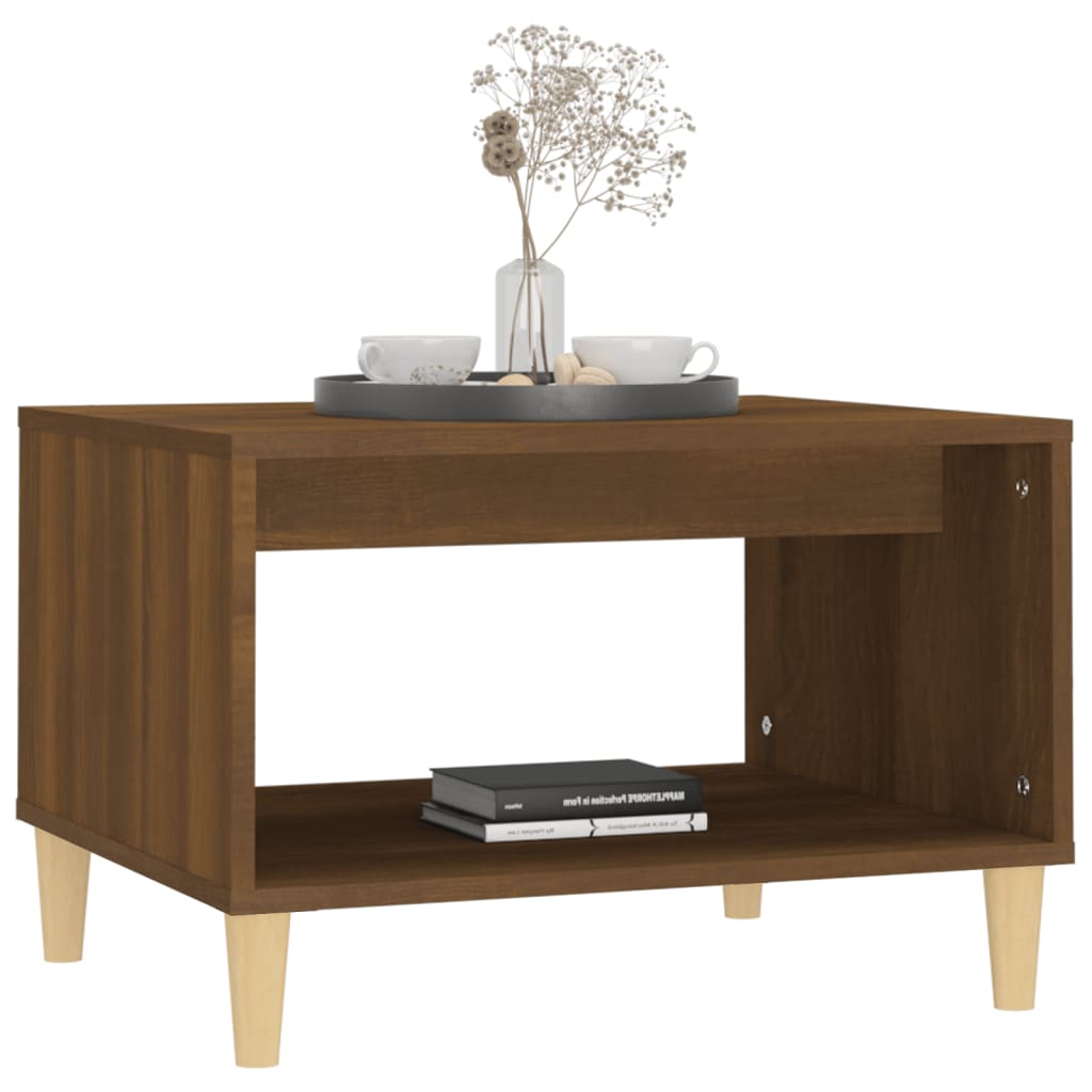 vidaXL Salontafel 60x50x40 cm bewerkt hout bruin eikenkleur - Aashly