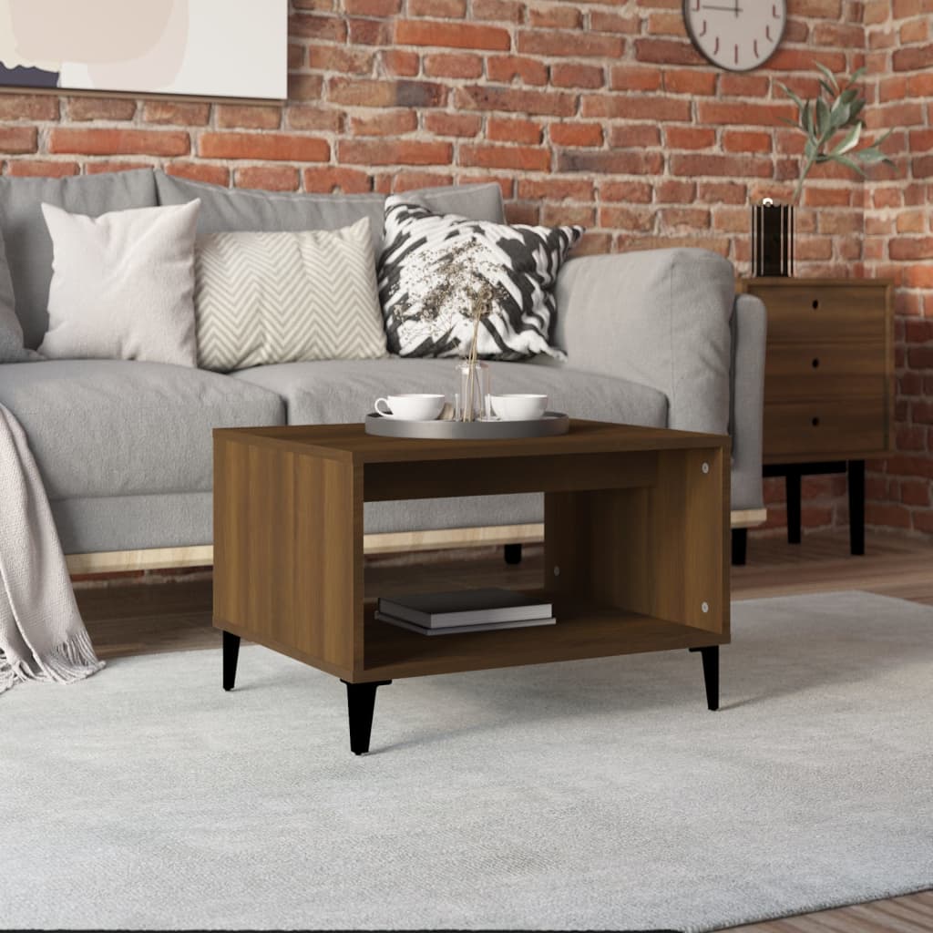 vidaXL Salontafel 60x50x40 cm bewerkt hout hoogglans wit - Aashly