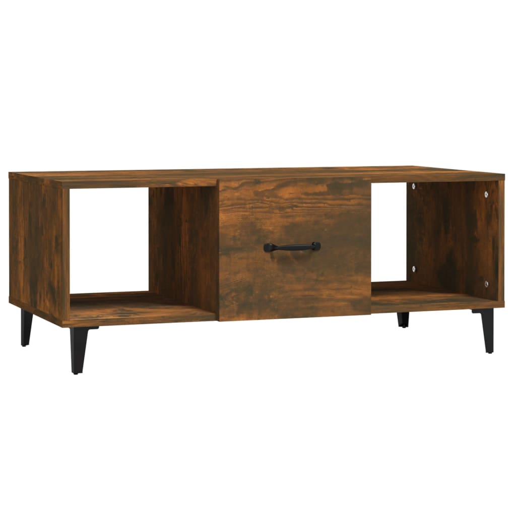 vidaXL Salontafel 102x50x40 cm bewerkt hout gerookt eikenkleurig - Aashly