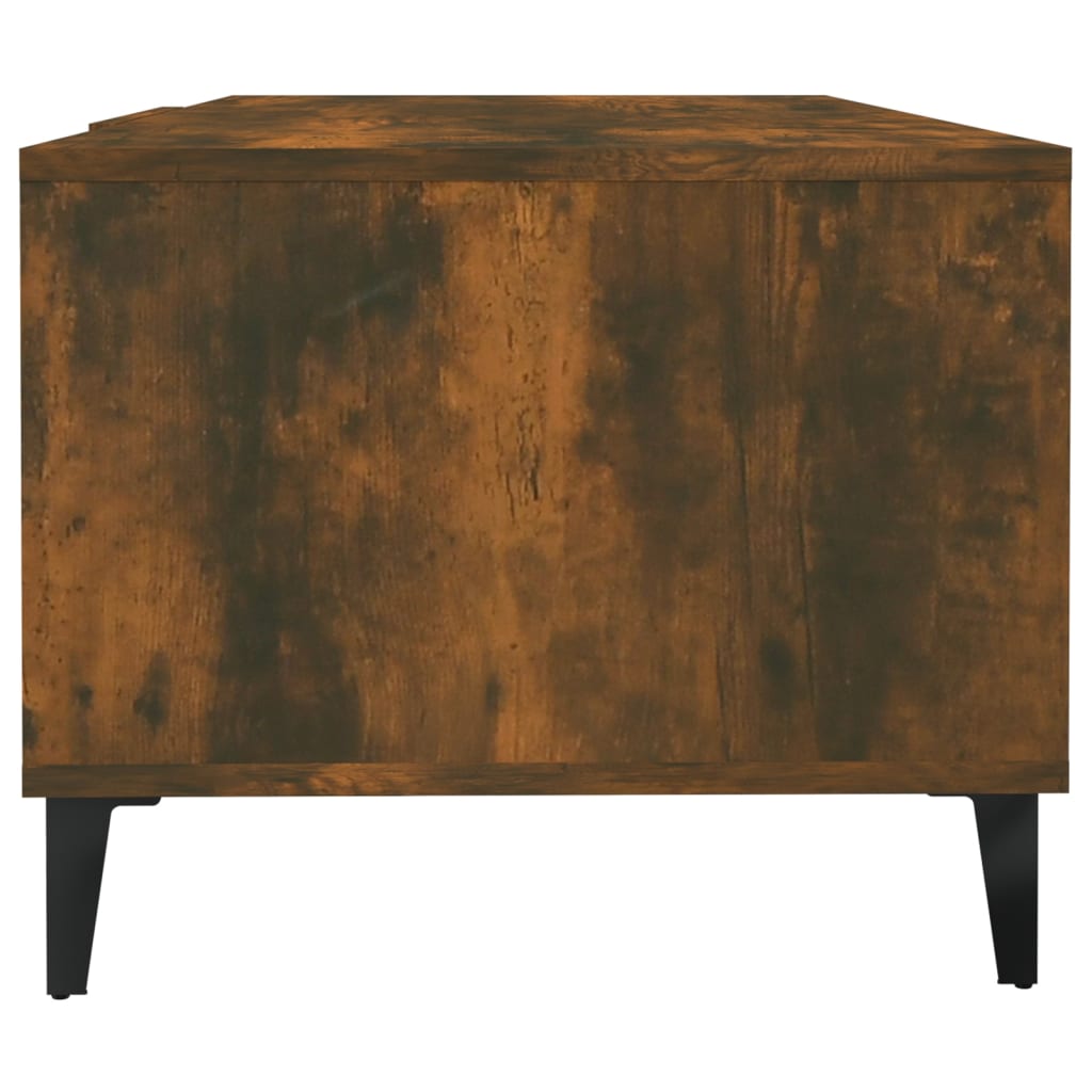vidaXL Salontafel 102x50x40 cm bewerkt hout gerookt eikenkleurig - Aashly