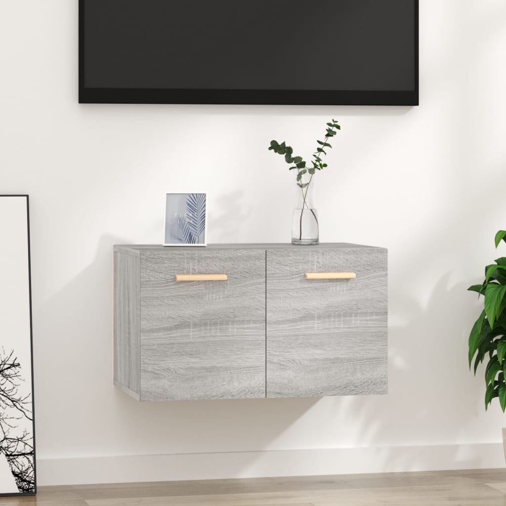 vidaXL Wall Cabinet 60x36.5x35 cm Processed Wood Grey Sonoma Oak Color