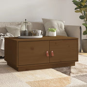 vidaXL Salontafel 80x50x35 cm massief grenenhout honingbruin