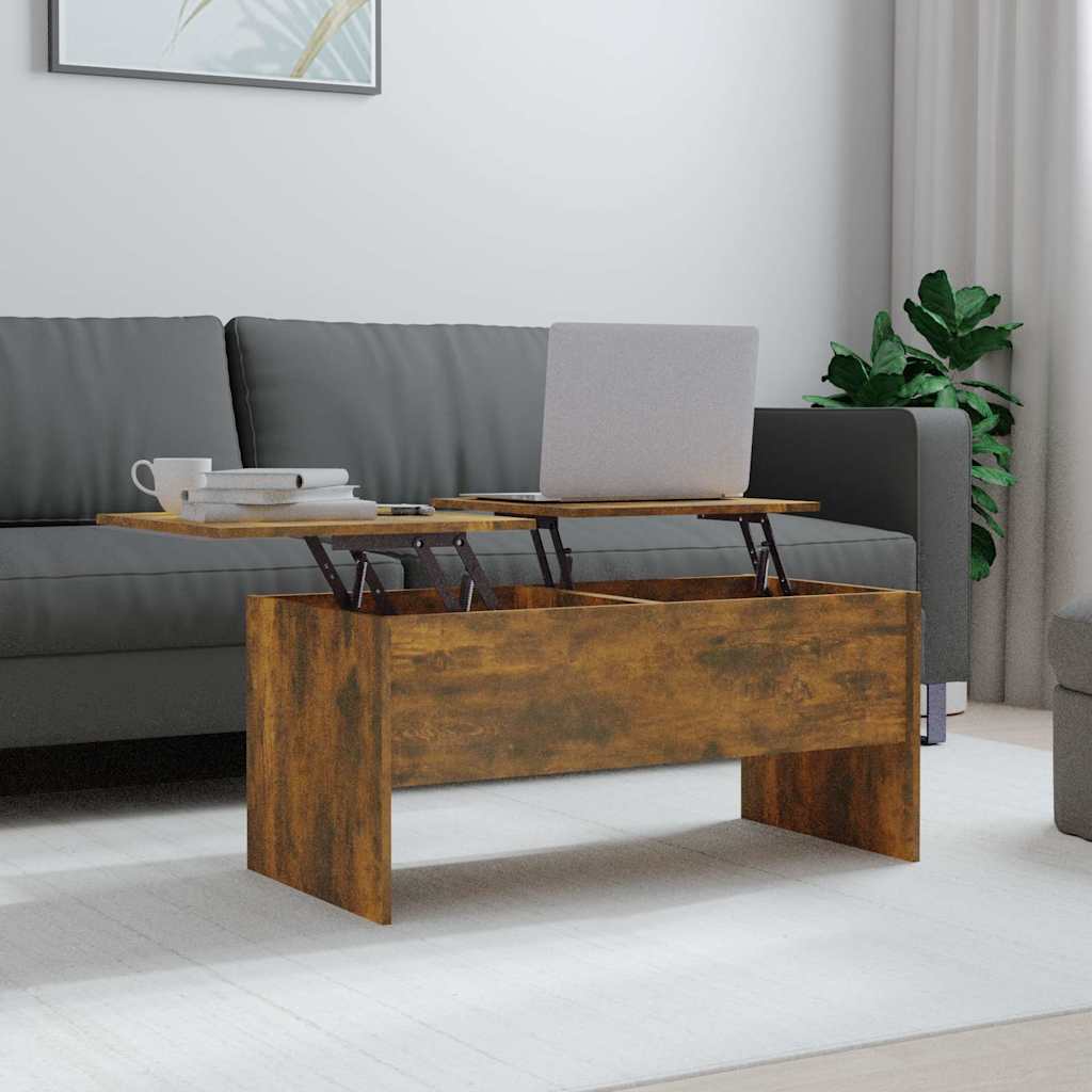 vidaXL Salontafel 102x50,5x46,5 cm bewerkt hout wit - Aashly