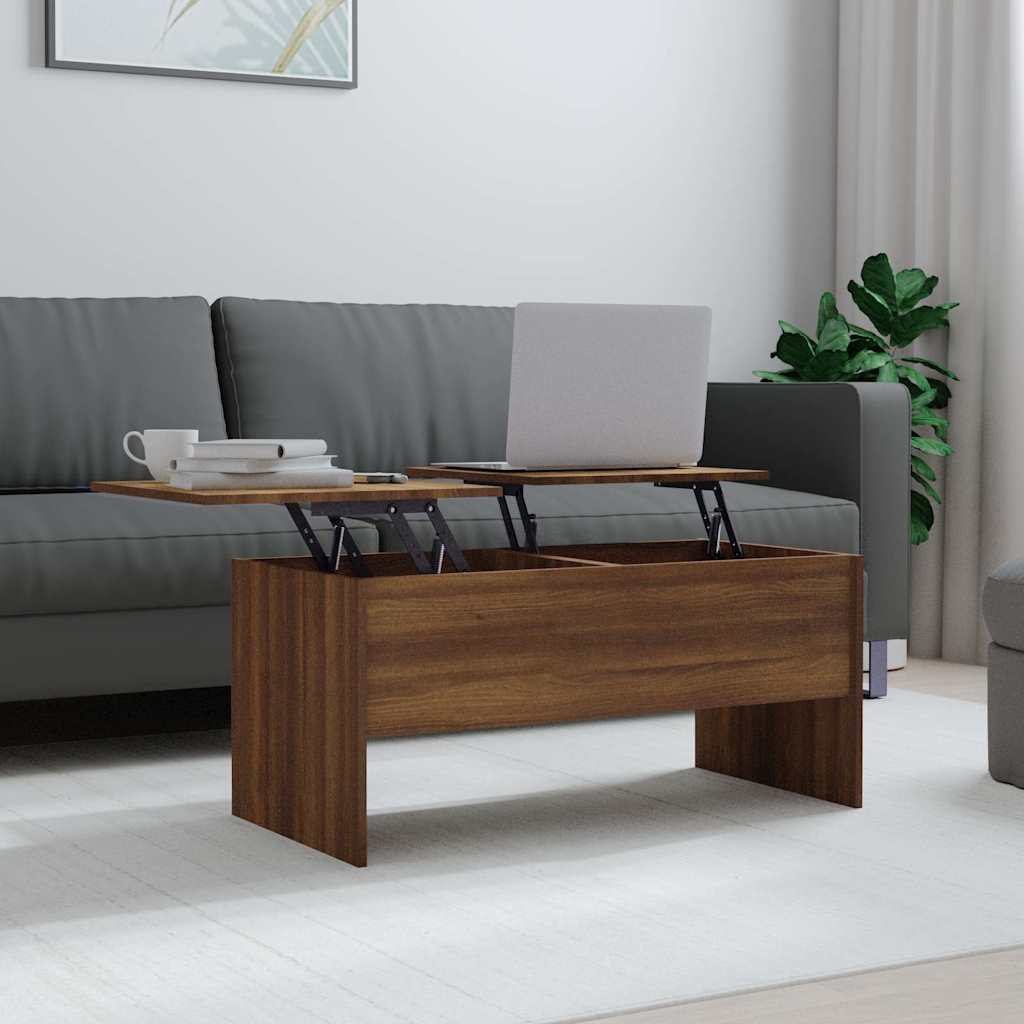 vidaXL Salontafel 102x50,5x46,5 cm bewerkt hout wit - Aashly