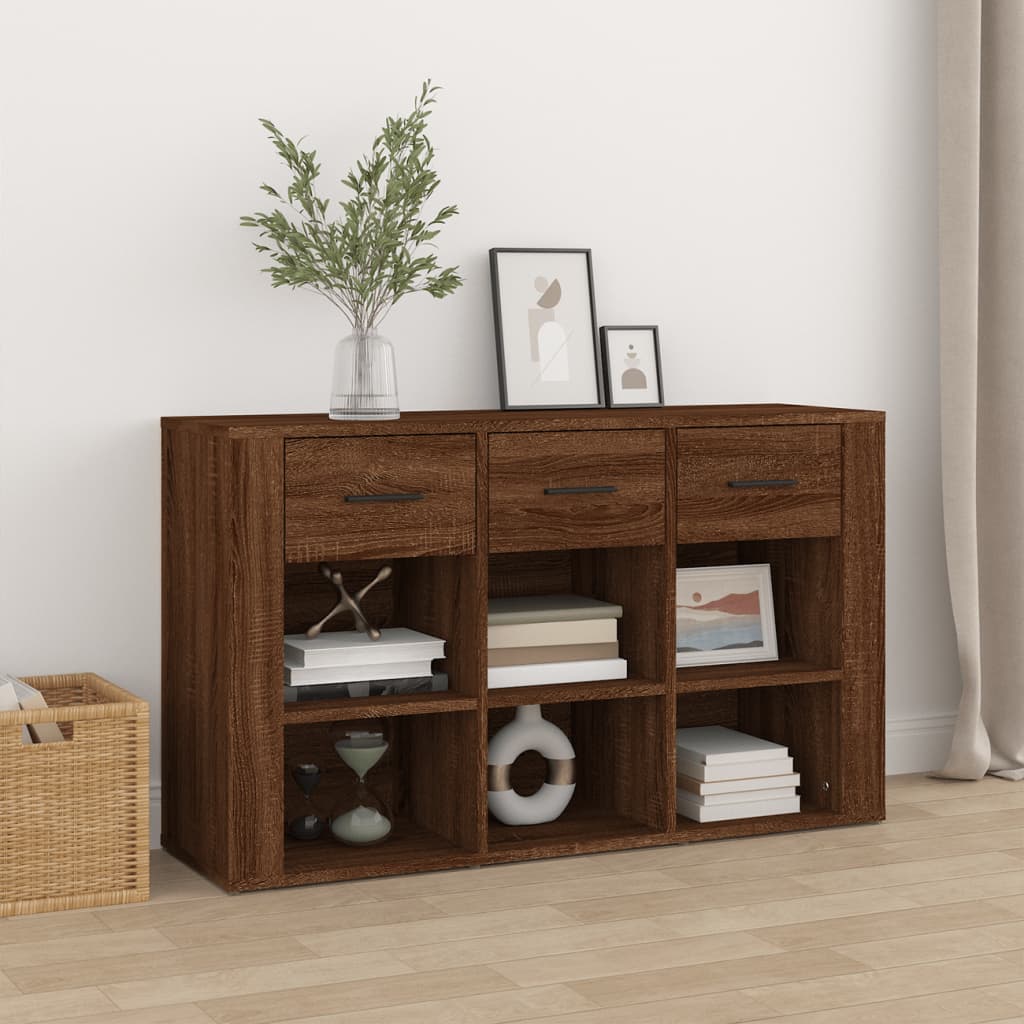 vidaXL Dressoir 100x30x59,5 cm bewerkt hout bruin eikenkleur - Aashly