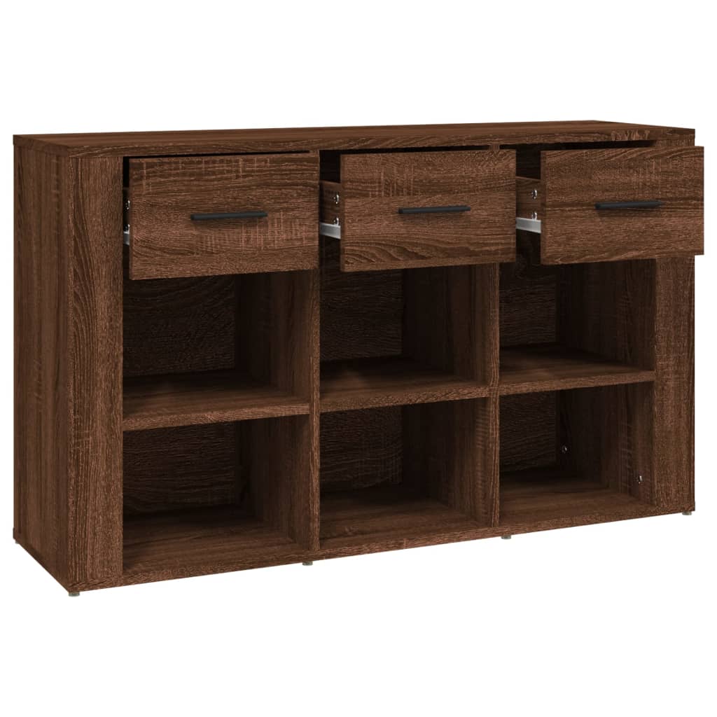 vidaXL Dressoir 100x30x59,5 cm bewerkt hout bruin eikenkleur - Aashly