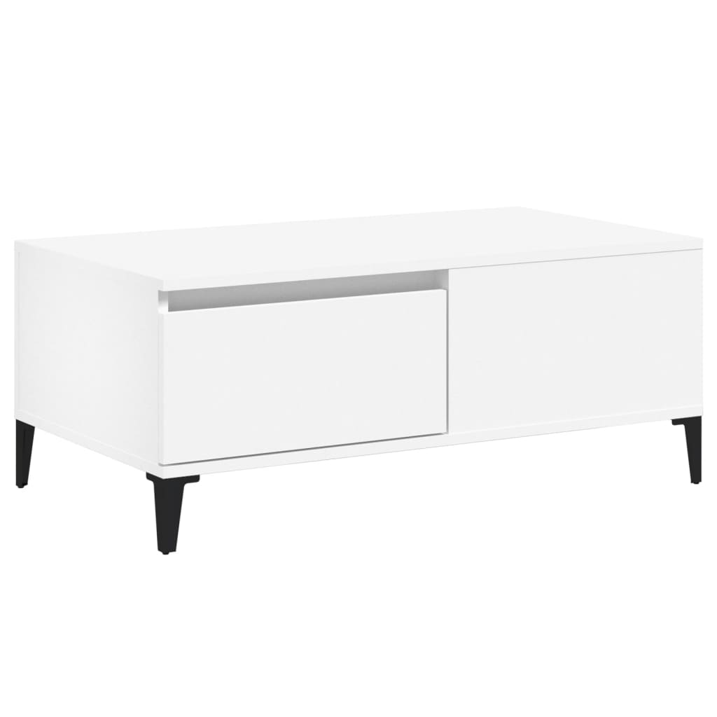 vidaXL Salontafel 90x50x36,5 cm bewerkt hout wit - Aashly