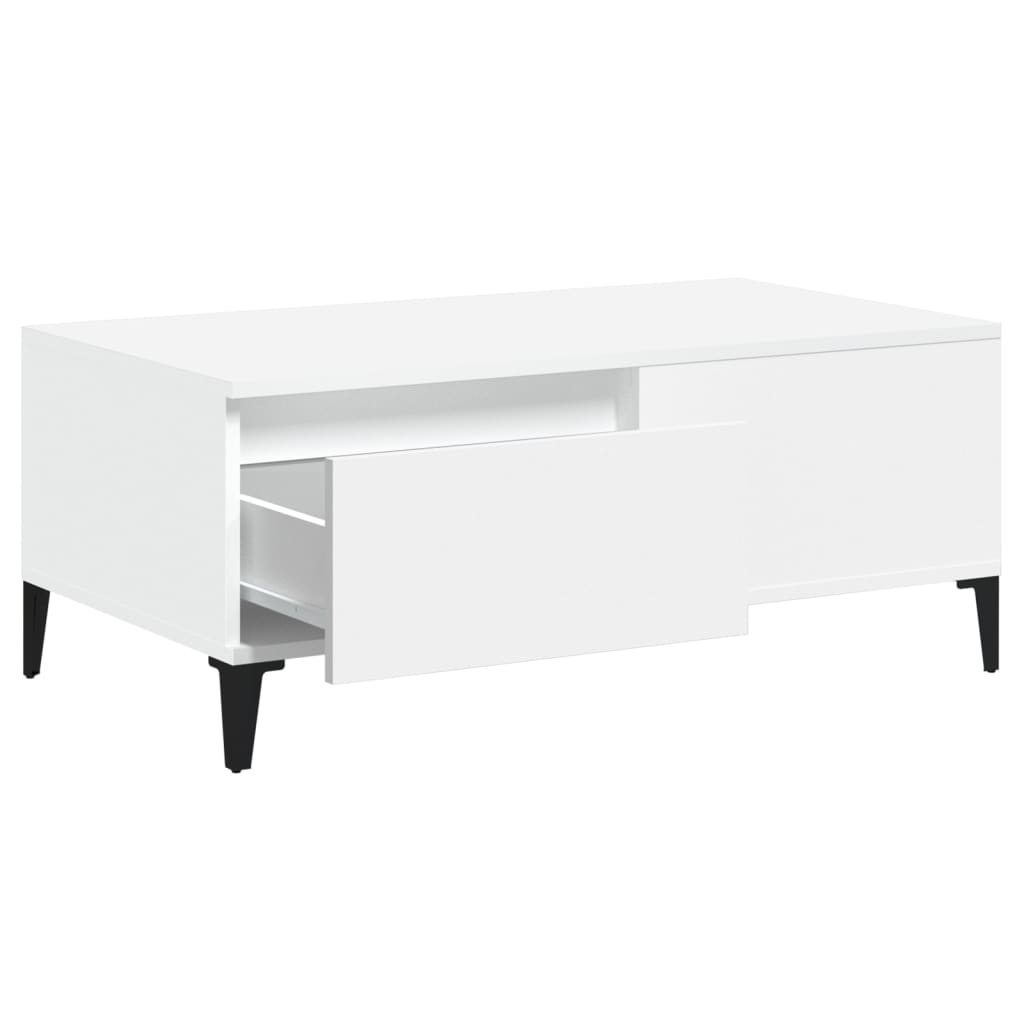 vidaXL Salontafel 90x50x36,5 cm bewerkt hout wit - Aashly