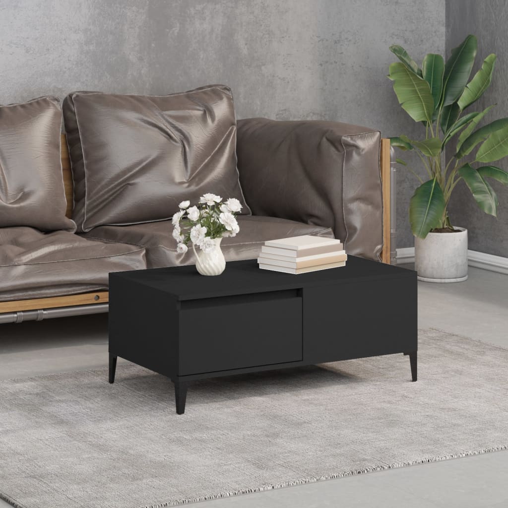 vidaXL Salontafel 90x50x36,5 cm bewerkt hout wit - Aashly
