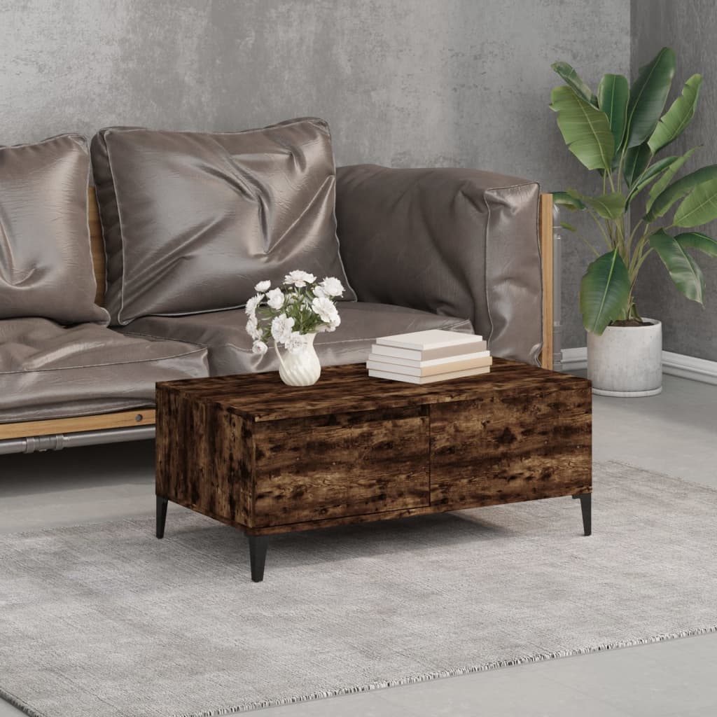 vidaXL Salontafel 90x50x36,5 cm bewerkt hout wit - Aashly