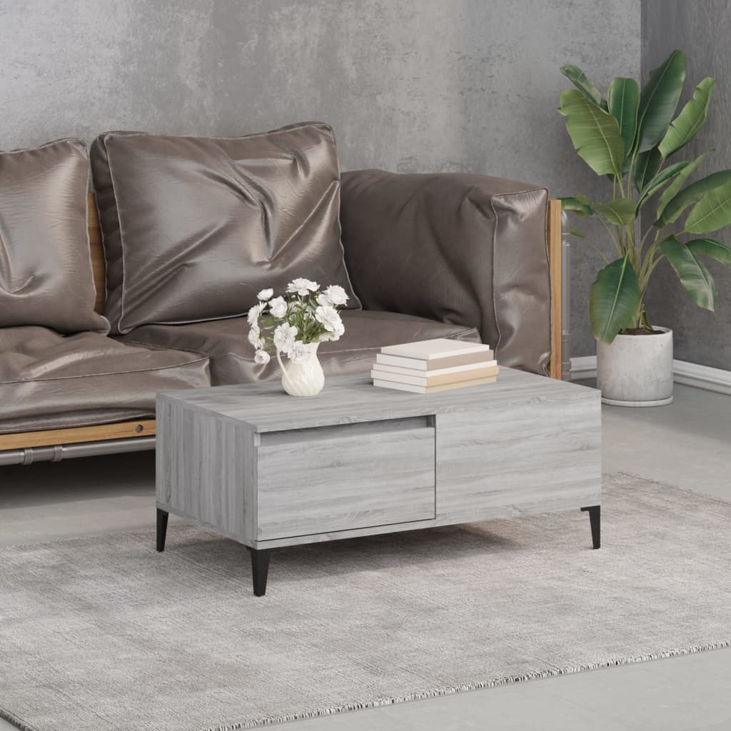 vidaXL Salontafel 90x50x36,5 cm bewerkt hout wit - Aashly