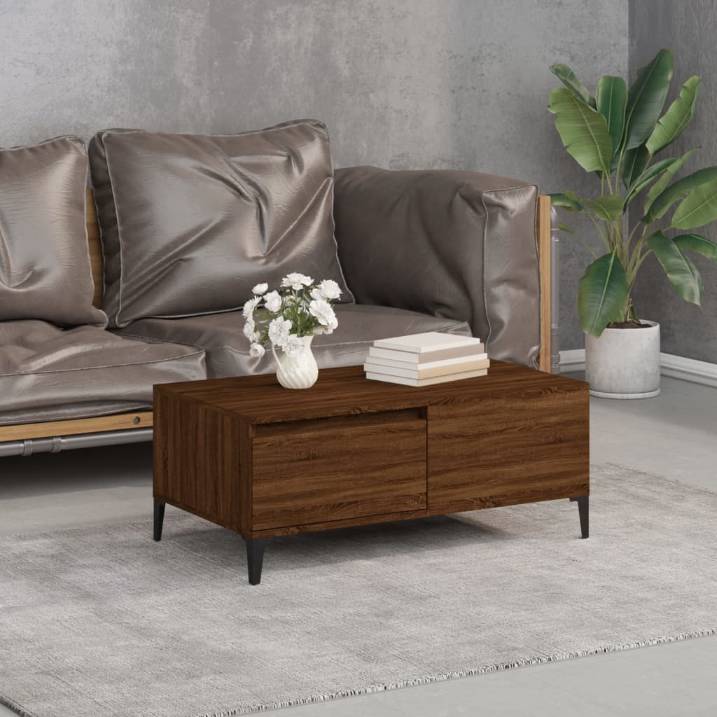 vidaXL Salontafel 90x50x36,5 cm bewerkt hout wit - Aashly