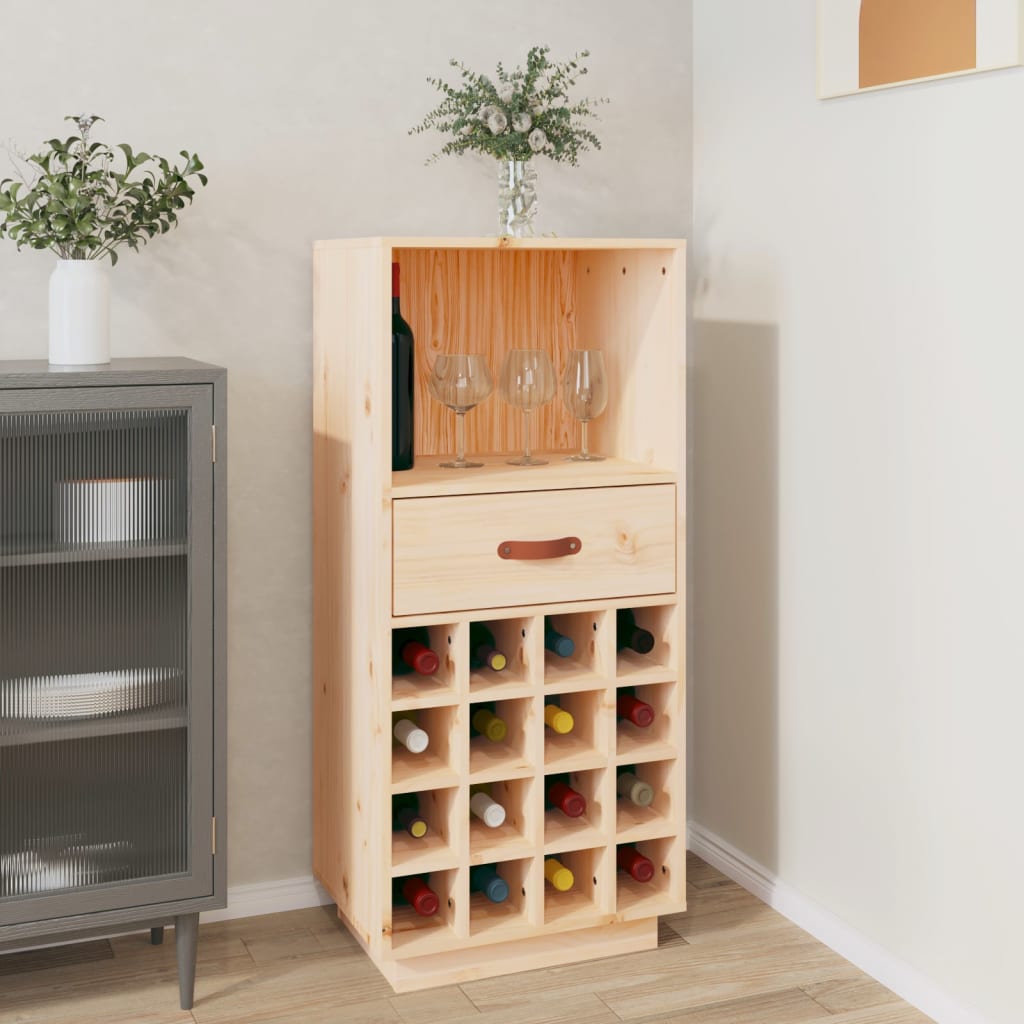 vidaXL Wine Cabinet 45x34x100 cm Solid Pinewood