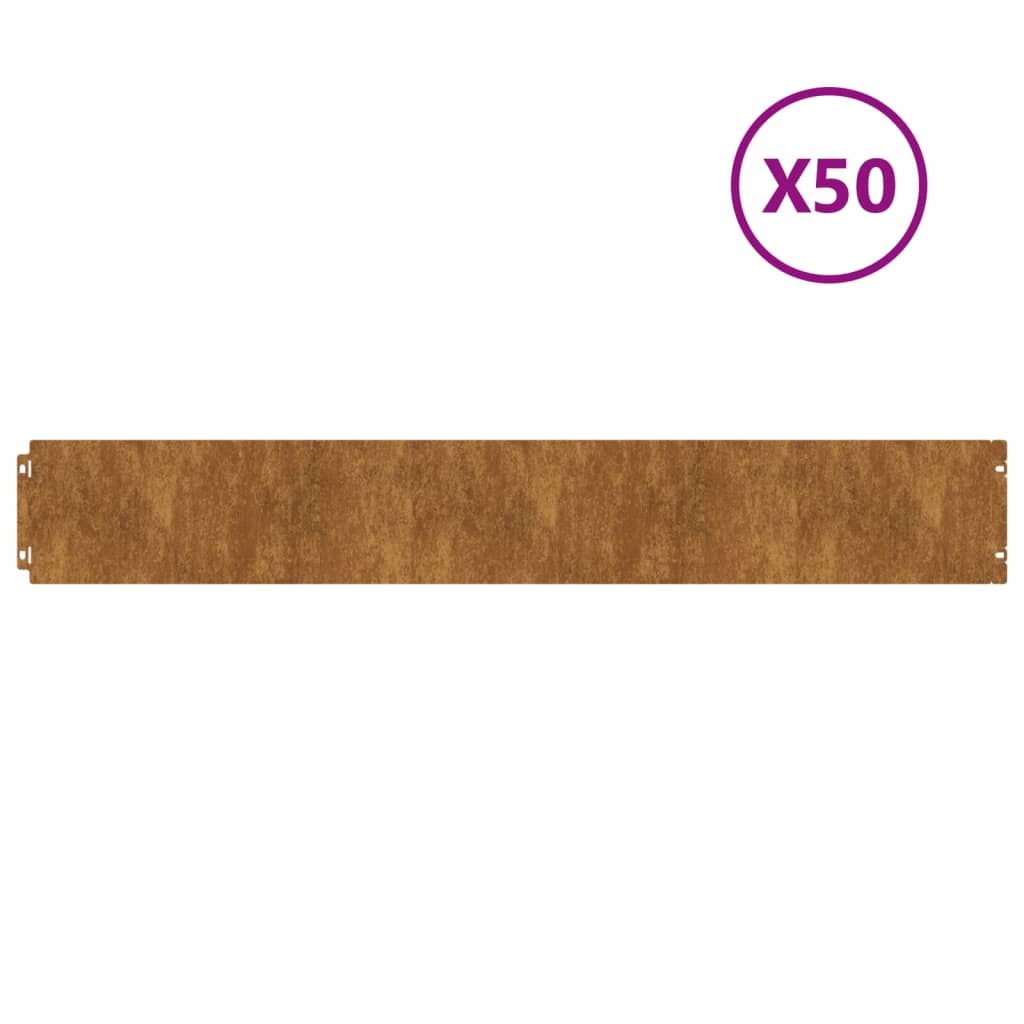 vidaXL Graskanten 20 st 25x103 cm flexibel weervast staal - Aashly