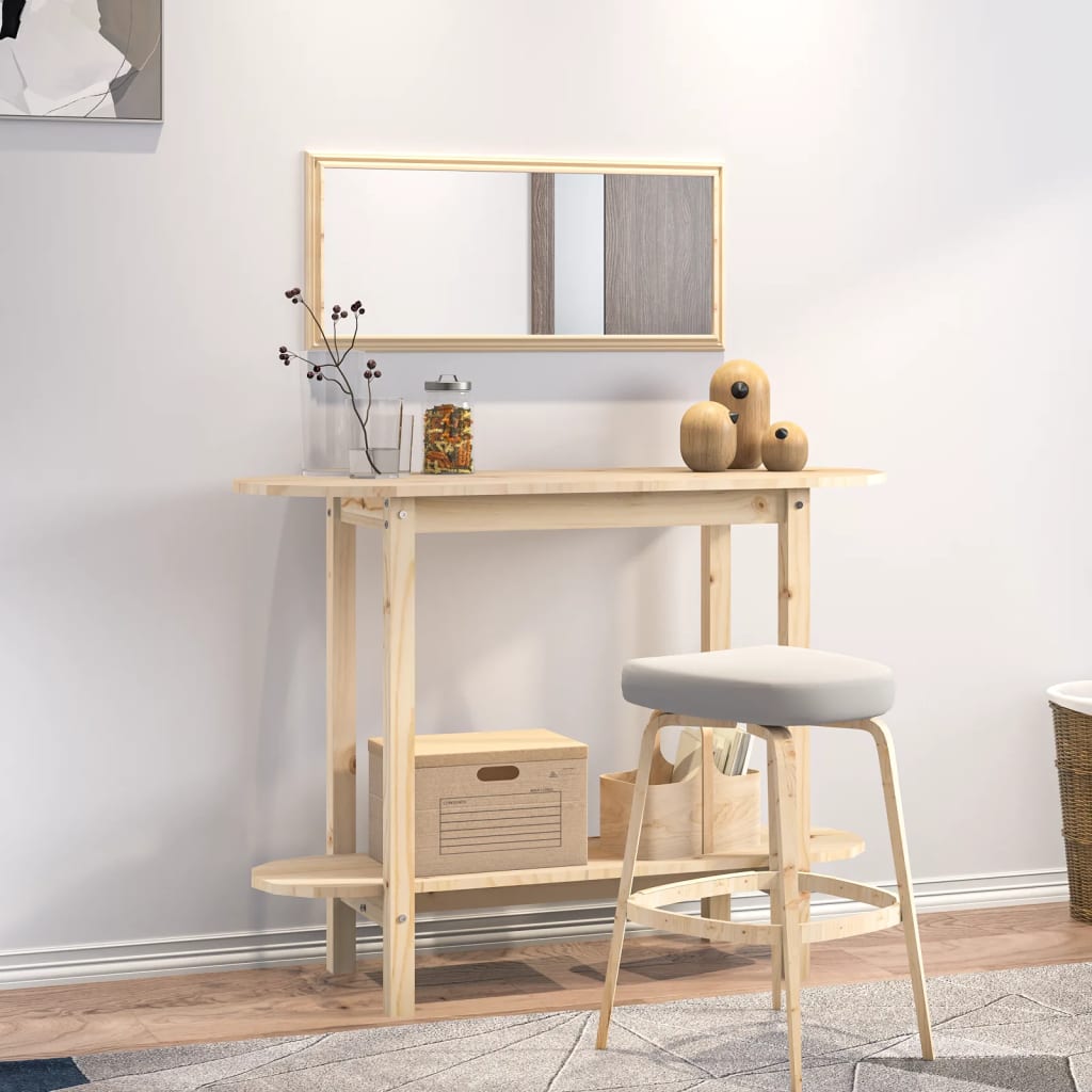 vidaXL Wandtafel 110x40x80 cm massief grenenhout wit - Aashly