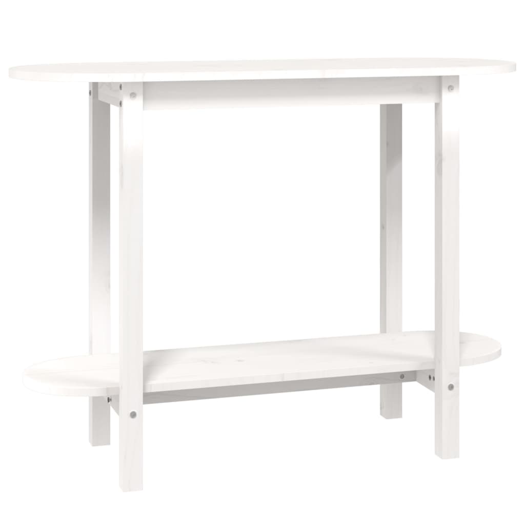 vidaXL Wandtafel 110x40x80 cm massief grenenhout wit - Aashly