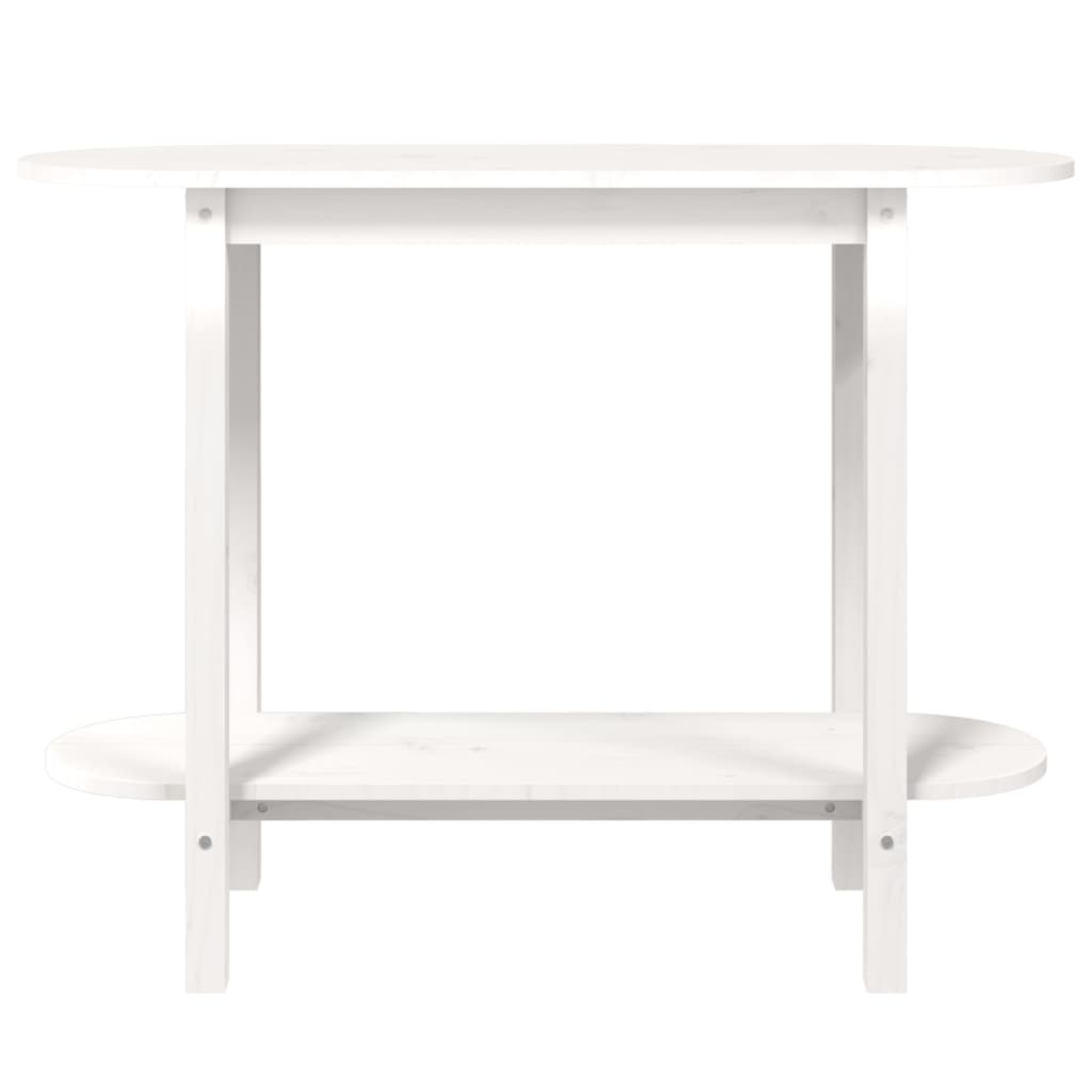 vidaXL Wandtafel 110x40x80 cm massief grenenhout wit - Aashly