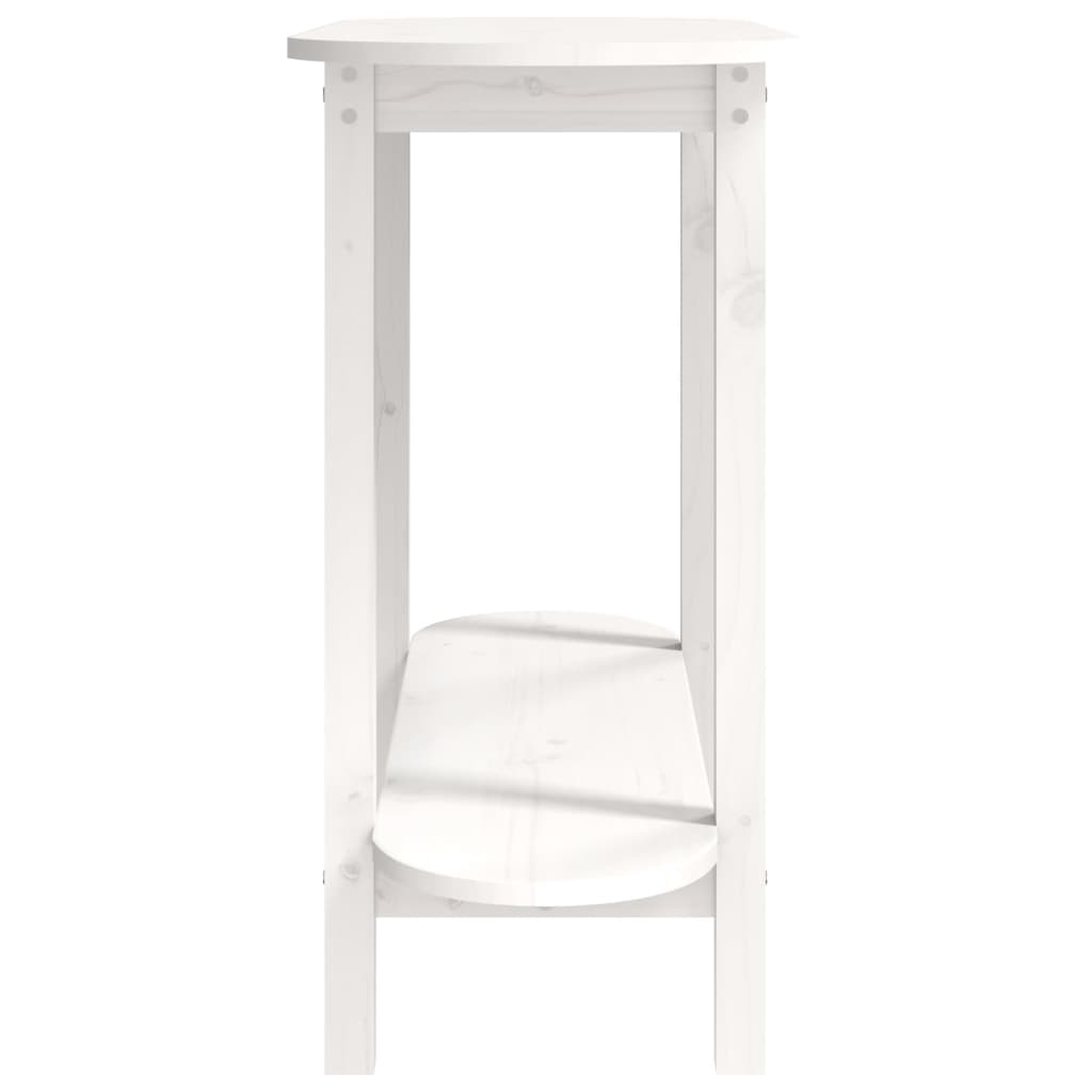 vidaXL Wandtafel 110x40x80 cm massief grenenhout wit - Aashly