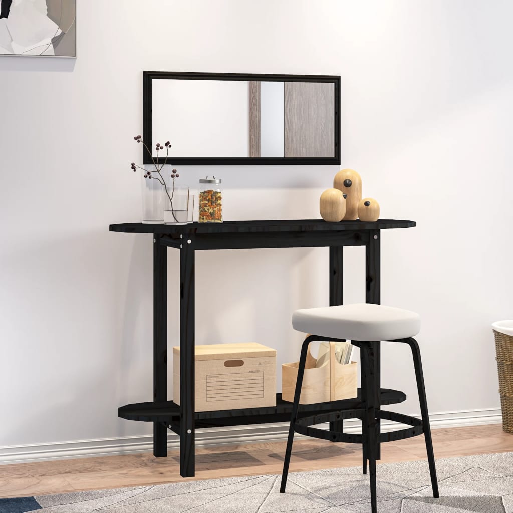 vidaXL Wandtafel 110x40x80 cm massief grenenhout wit - Aashly