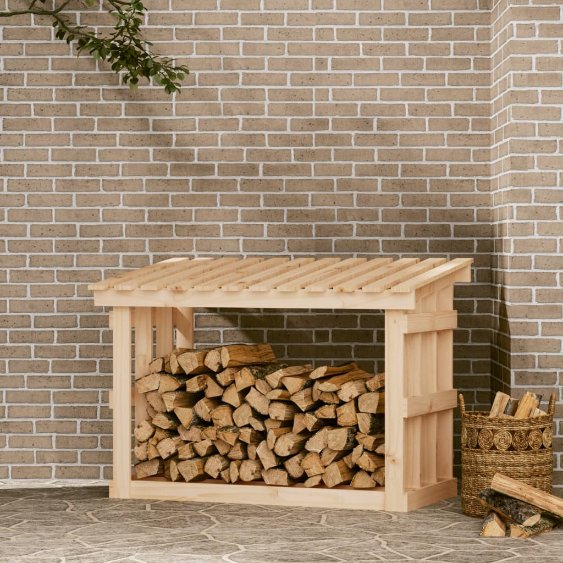 vidaXL Haardhoutrek 108x64,5x109 cm massief grenenhout - Aashly