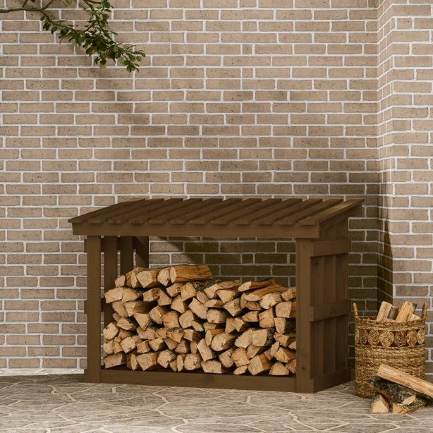 vidaXL Haardhoutrek 108x64,5x109 cm massief grenenhout - Aashly