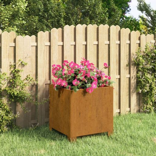 vidaXL Plantenbakken met poten 2 st roestig 42x40x43 cm cortenstaal - Aashly