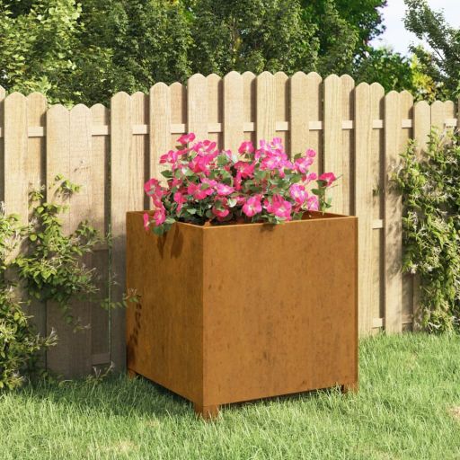 vidaXL Plantenbakken met poten 2 st roestig 42x40x43 cm cortenstaal - Aashly