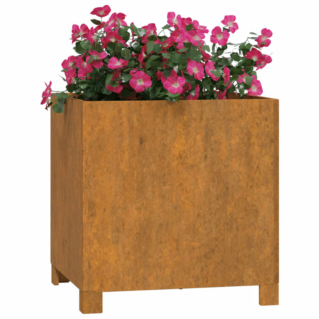 vidaXL Plantenbakken met poten 2 st roestig 42x40x43 cm cortenstaal - Aashly