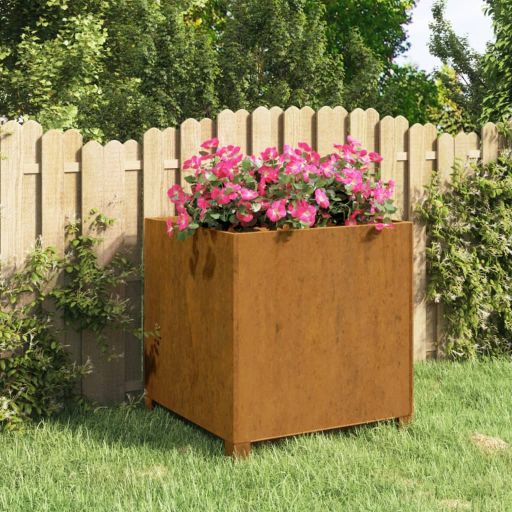 vidaXL Plantenbakken met poten 2 st roestig 42x40x43 cm cortenstaal - Aashly
