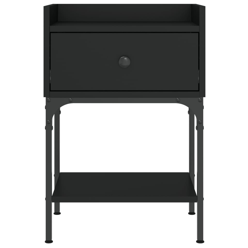 vidaXL Nachtkastjes 2 st 40,5x31x60 cm bewerkt hout zwart - Aashly