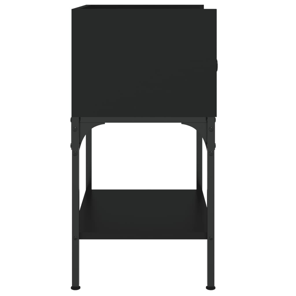 vidaXL Nachtkastjes 2 st 40,5x31x60 cm bewerkt hout zwart - Aashly