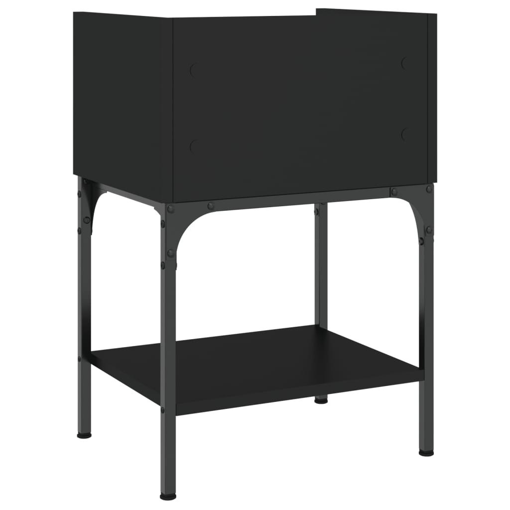 vidaXL Nachtkastjes 2 st 40,5x31x60 cm bewerkt hout zwart - Aashly