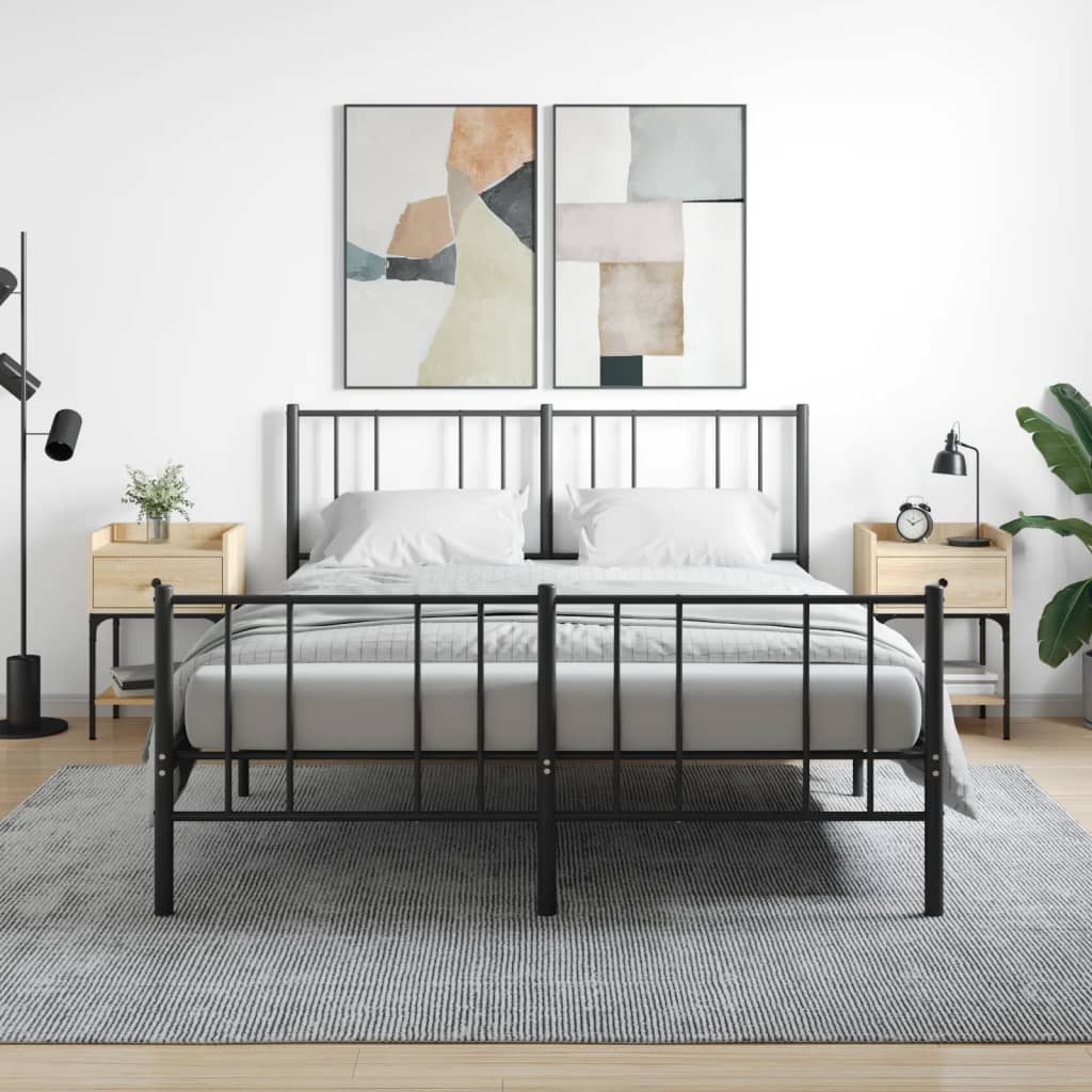 vidaXL Nachtkastjes 2 st 40,5x31x60 cm bewerkt hout zwart - Aashly