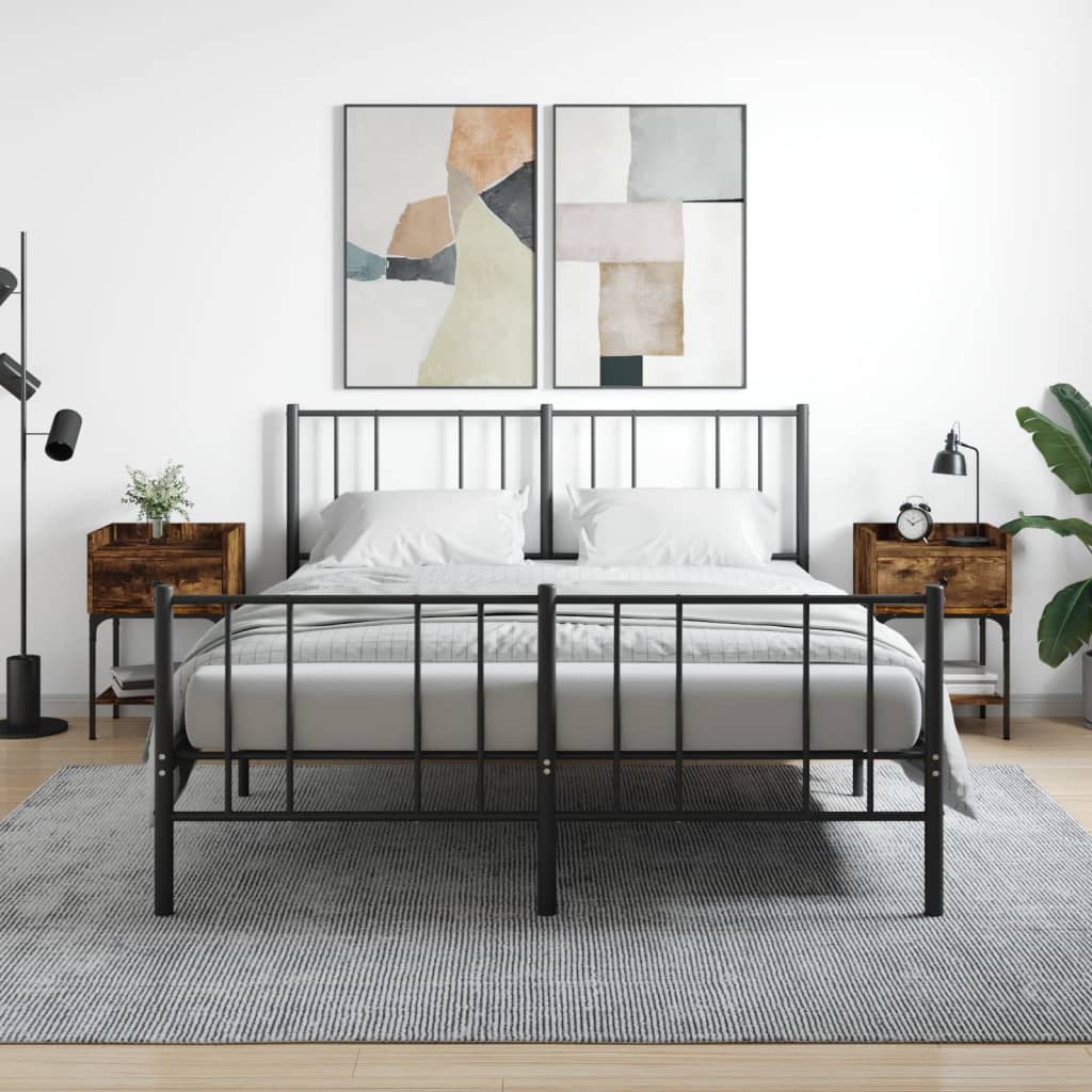 vidaXL Nachtkastjes 2 st 40,5x31x60 cm bewerkt hout zwart - Aashly