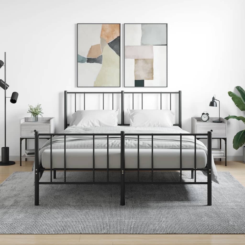 vidaXL Nachtkastjes 2 st 40,5x31x60 cm bewerkt hout zwart - Aashly