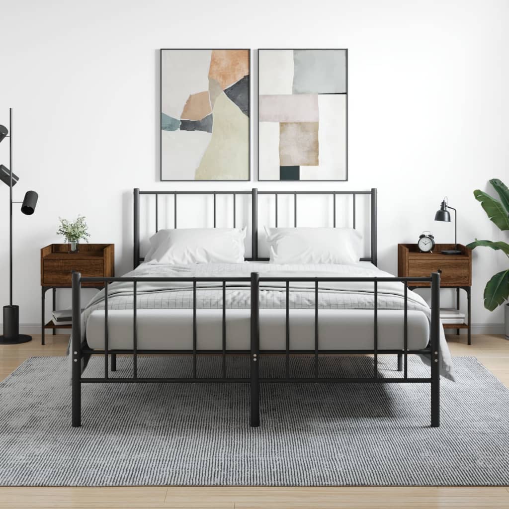 vidaXL Nachtkastjes 2 st 40,5x31x60 cm bewerkt hout zwart - Aashly