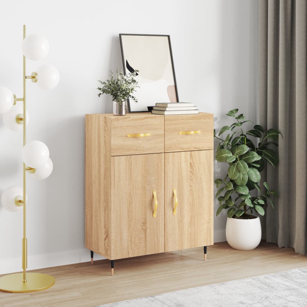vidaXL Dressoir 69,5x34x90 cm bewerkt hout wit - Aashly