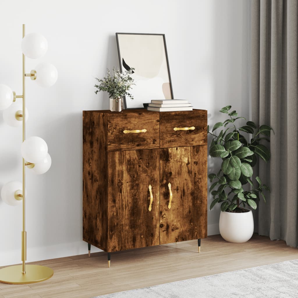 vidaXL Dressoir 69,5x34x90 cm bewerkt hout wit - Aashly