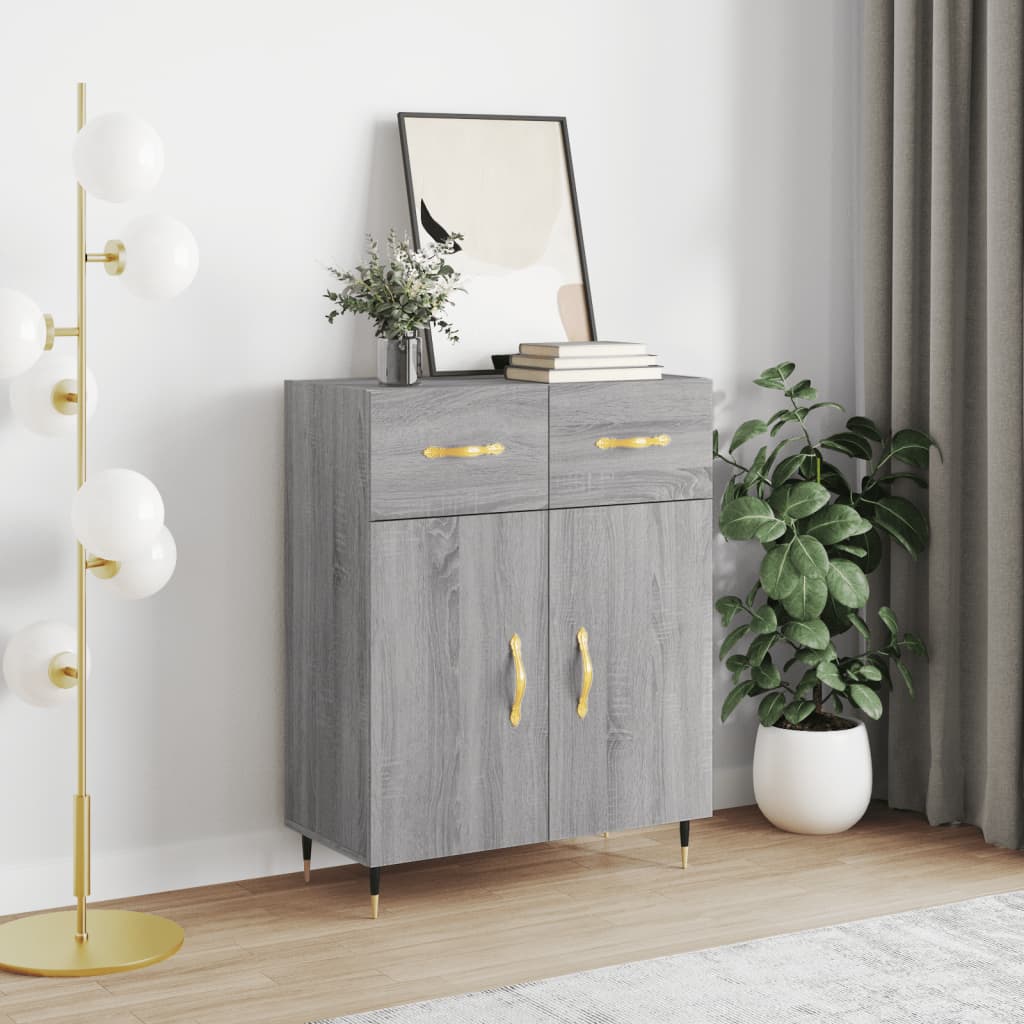 vidaXL Dressoir 69,5x34x90 cm bewerkt hout wit - Aashly