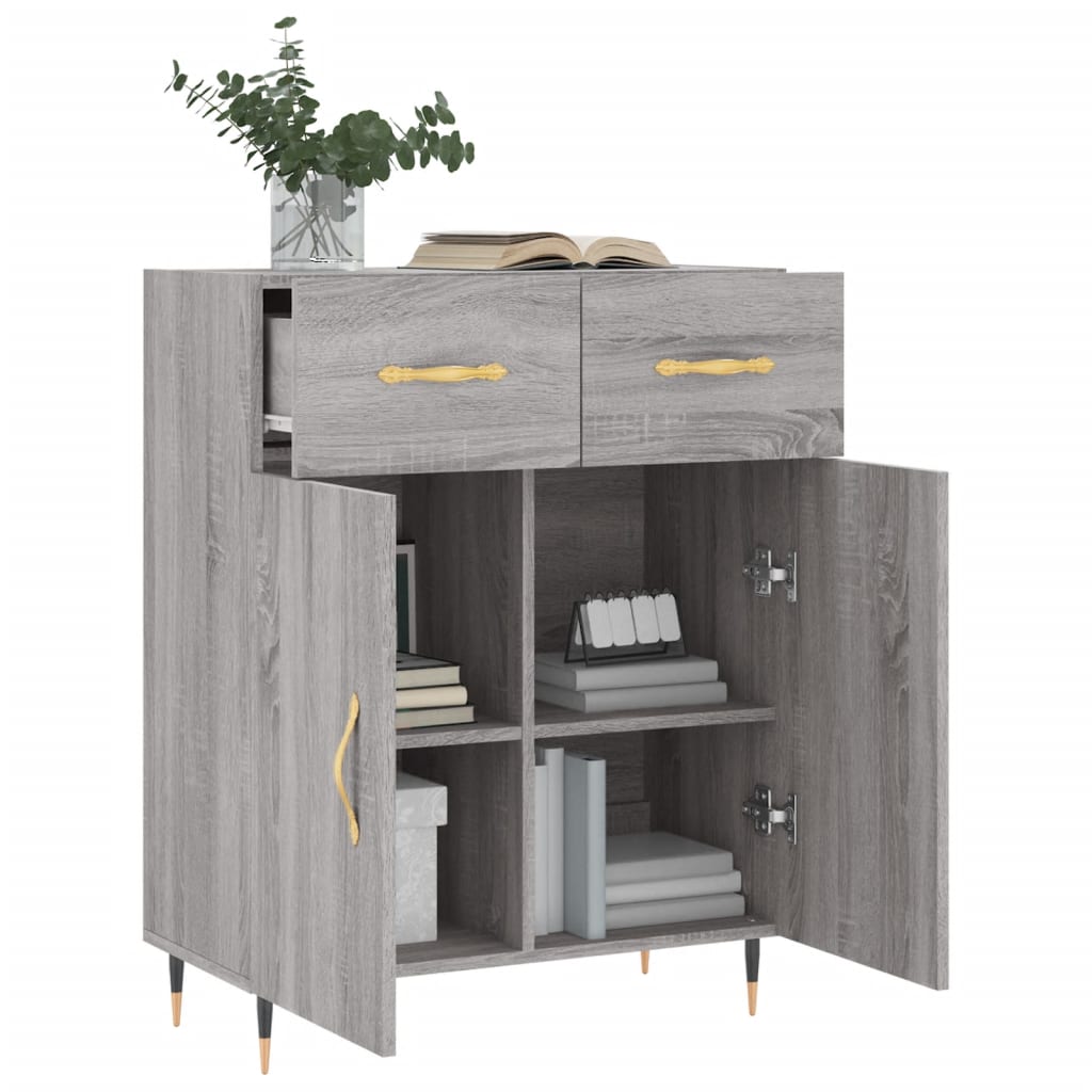 vidaXL Dressoir 69,5x34x90 cm bewerkt hout wit - Aashly